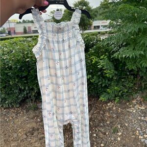 Plaid Ruffle Baby Romper